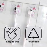 Kuber Industries Hooks for Wall|Superior Quality ABS|Durable & Rust-Proof|Easy to Install Self Adhesive Hook|Wall Hooks for Doors & Closets|KR-16|Pack of 20|Transparent